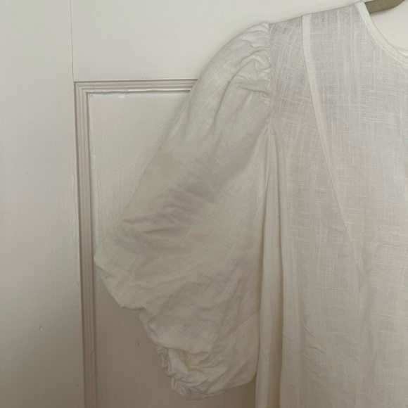 H&M Linen Puff Sleeve Mini Dress in Women’s XL - Picture 4 of 7